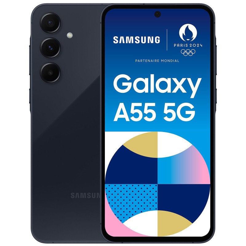 Samsung Galaxy A55 5G Bleu nuit (8 Go / 256 Go) - Performances et Élégance Réunies